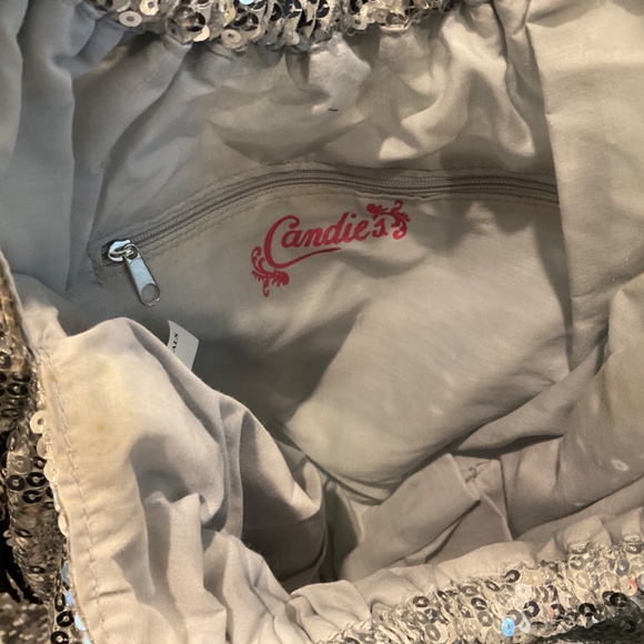 Candies Disco Silver Sequins Hobo Bag NWT - Picture 8 of 9